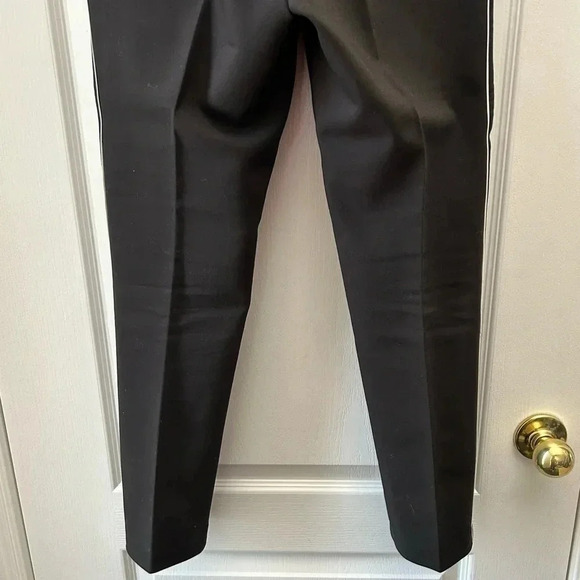 Zara Pants High Waisted Slim Side Stripe Ankle  Cropped Trousers Black Small - Picture 10 of 14